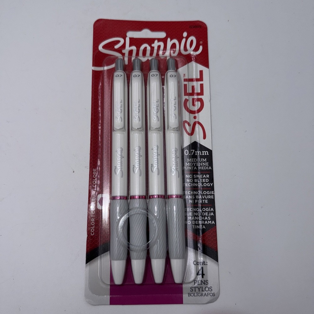 Sharpie S·Gel - 0.7mm Gel‎ Pens 4Pack – Pink  Ink Soft Grip Smooth Writing
